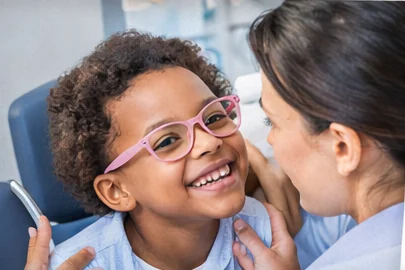 Child having an eye examination